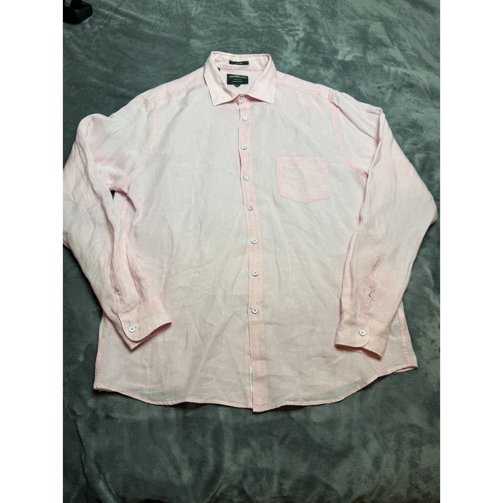 Rodd & Gunn Shirt Men Size 2XL Sports Fit 100% Linen Albini Fabric Preppy